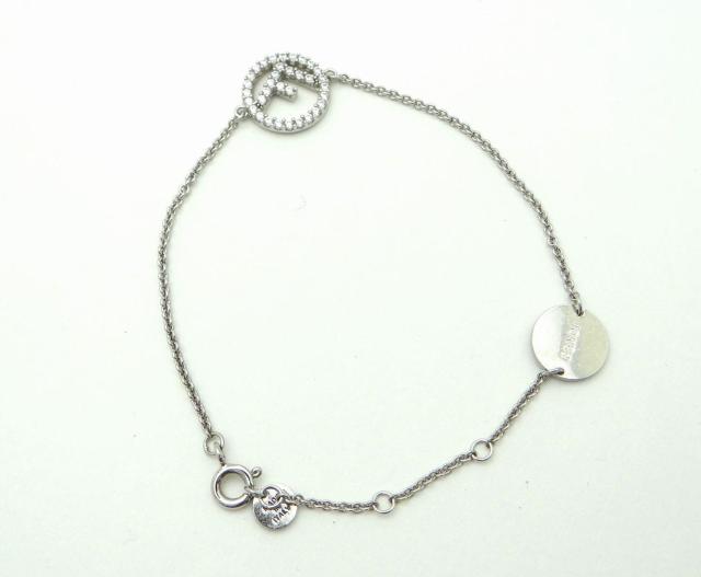 FENDI フェンディ Fロゴ ラインストーン チェーンブレスレット<USED>【送料無料】 < ブランド FENDI フェンディ Fロゴ ラインストーン チェーンブレスレット<USED>【送料無料】 < ブランドの