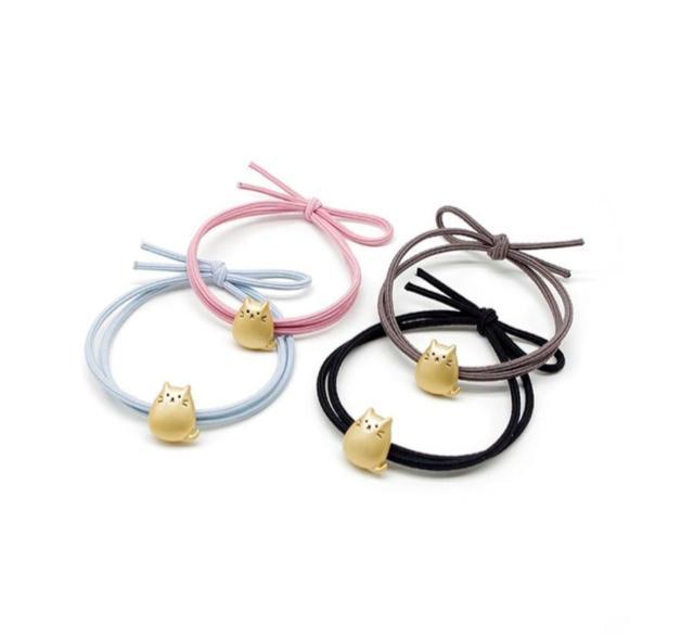 猫 ヘアゴム 2種セット アクセサリー ブレスレット もふもふ ぷっくり もっちり ねこ ミニ シルバー&ゴールド < 女性アクセサリー/時計  猫 ヘアゴム 2種セット アクセサリー ブレスレット もふもふ ぷっくり もっちり ねこ ミニ シルバー&ゴールド < 女性アクセサリー/時計の