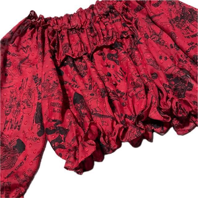ヒステリックグラマー 総柄 シフォン オフショルダー トップス < ブランド ヒステリックグラマー 総柄 シフォン オフショルダー トップス < ブランドの