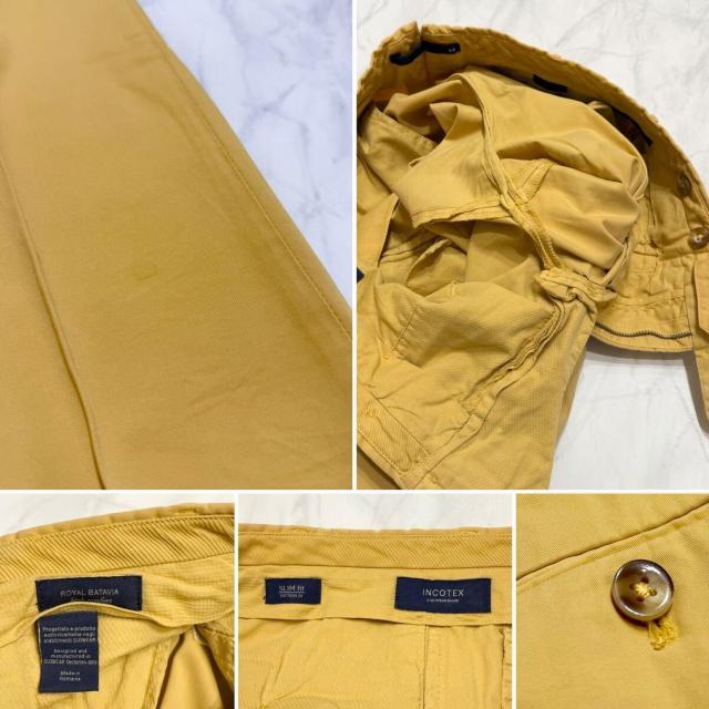 インコテックス綿メンズパンツROYAL BATAVIA SLIM FIT#48黄 < 男性ファッション インコテックス綿メンズパンツROYAL BATAVIA SLIM FIT#48黄 < 男性ファッションの