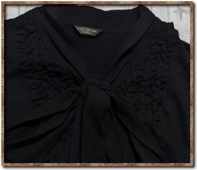 ボディドレッシングデラックス フリル&リボン付きニット 黒☆やや難 < ブランド ボディドレッシングデラックス フリル&リボン付きニット 黒☆やや難 < ブランドの