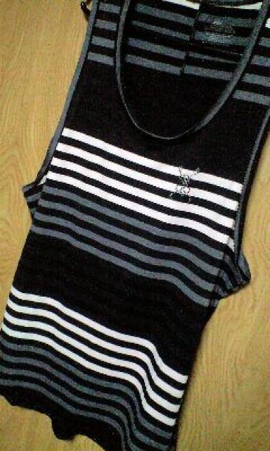 新品ROENロエン スワロフスキースカルボーダーラウンドタンクトップ M < ブランド  新品ROENロエン スワロフスキースカルボーダーラウンドタンクトップ M < ブランドの