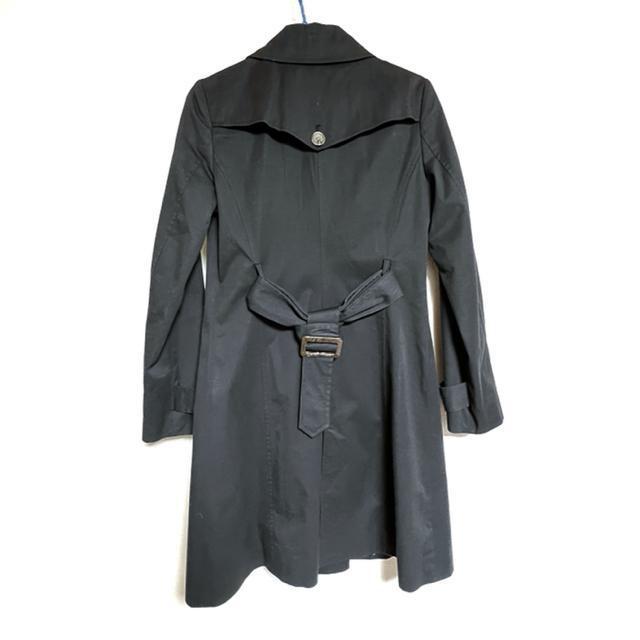【美品】トレンチコート/M/ブラック/着丈95cm/綿61% < 女性ファッション  【美品】トレンチコート/M/ブラック/着丈95cm/綿61% < 女性ファッションの