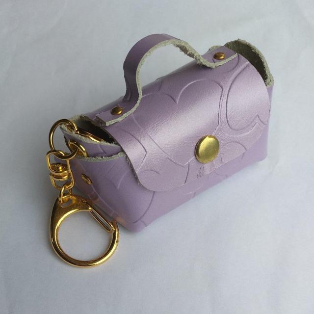 DIY 本革 ミニバッグ パープル(ハート型押し) < ペット/手芸/園芸  DIY 本革 ミニバッグ パープル(ハート型押し)  < ペット/手芸/園芸の