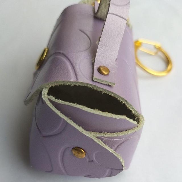 DIY 本革 ミニバッグ パープル(ハート型押し) < ペット/手芸/園芸  DIY 本革 ミニバッグ パープル(ハート型押し) < ペット/手芸/園芸の
