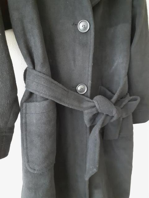 アナザーエディション Another Edition◆ブラック フード付き ロング コート リボン ベルト◆S < ブランド  アナザーエディション Another Edition◆ブラック フード付き ロング コート リボン ベルト◆S < ブランドの