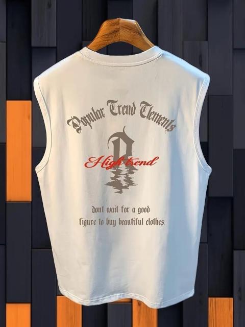 お試し価格1090円★メンズプラスサイズコットンタンクトップ - "ハイエンド"グラフィックプリント 日本サイズL 黒  < 男性ファッション  お試し価格1090円★メンズプラスサイズコットンタンクトップ - "ハイエンド"グラフィックプリント 日本サイズL 黒  < 男性ファッションの