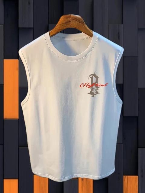 お試し価格1090円★メンズプラスサイズコットンタンクトップ - "ハイエンド"グラフィックプリント 日本サイズL 黒  < 男性ファッション  お試し価格1090円★メンズプラスサイズコットンタンクトップ - "ハイエンド"グラフィックプリント 日本サイズL 黒  < 男性ファッションの