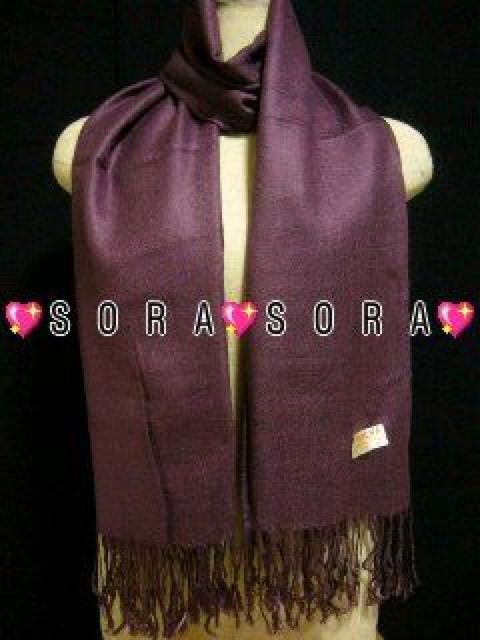 DIVA系♪大判パシュミナストール フリンジ付 ワイン < 女性ファッション DIVA系♪大判パシュミナストール フリンジ付 ワイン < 女性ファッションの