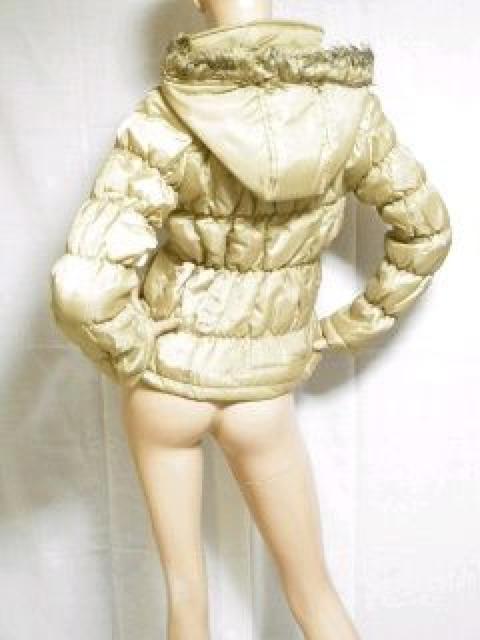 2way♪暖かい Aライン シャーリング 中綿ダウンジャケット ベージュ < 女性ファッション 2way♪暖かい Aライン シャーリング 中綿ダウンジャケット ベージュ < 女性ファッションの