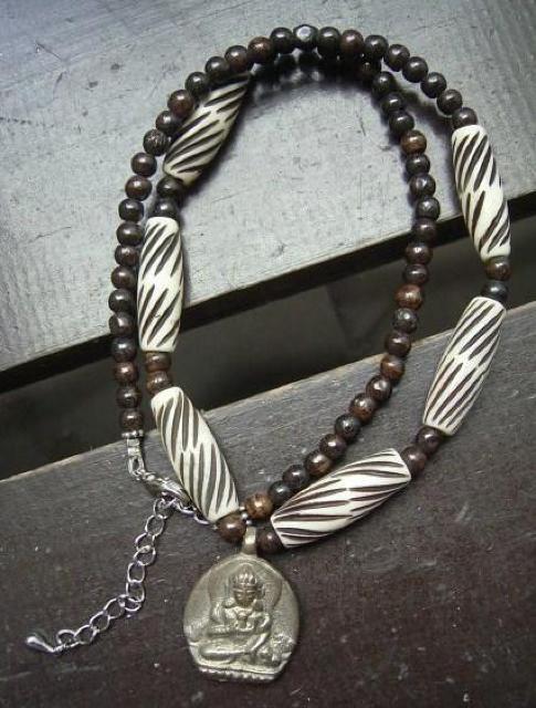 ☆即決☆ブッダxバッファローボーンビーズネックレス < 女性アクセサリー/時計  ☆即決☆ブッダxバッファローボーンビーズネックレス < 女性アクセサリー/時計の