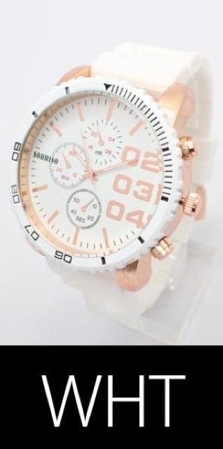 ソリッソ 52mmビッグケースにラバーベルト フェイククロノグラフ < 男性アクセサリー/時計  ソリッソ 52mmビッグケースにラバーベルト フェイククロノグラフ < 男性アクセサリー/時計の