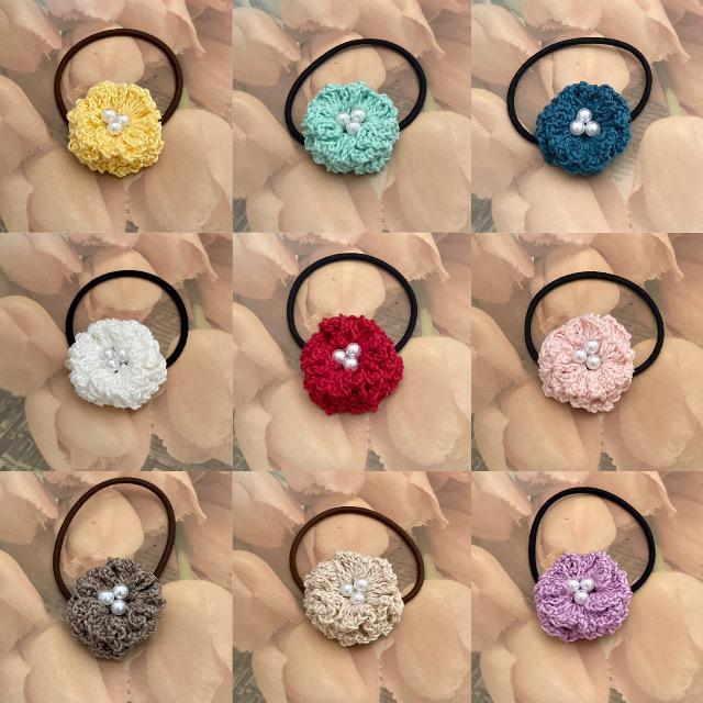 ハンドメイド♪レース編みお花モチーフのヘアゴム < 女性ファッション  ハンドメイド♪レース編みお花モチーフのヘアゴム < 女性ファッションの