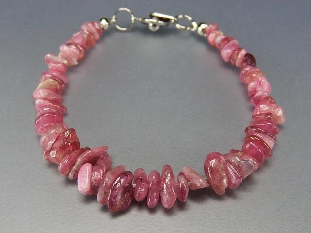 オシャレ高級天然石ピンクトルマリンサザレワイヤブレスレット < 女性アクセサリー/時計  オシャレ高級天然石ピンクトルマリンサザレワイヤブレスレット < 女性アクセサリー/時計の