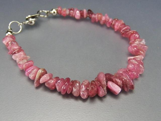 オシャレ高級天然石ピンクトルマリンサザレワイヤブレスレット < 女性アクセサリー/時計  オシャレ高級天然石ピンクトルマリンサザレワイヤブレスレット < 女性アクセサリー/時計の