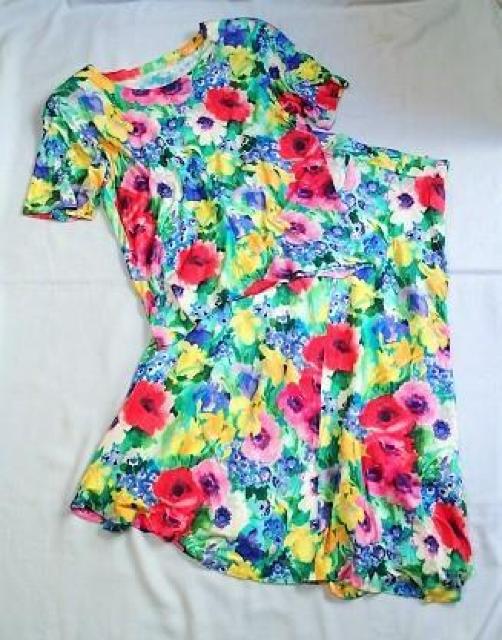 ◆Chamois Royal/日本製 デザイントップス&ロングスカート セットアップ    暈しフラワー/カラフル/サイズ9+11 < 女性ファッション  ◆Chamois Royal/日本製 デザイントップス&ロングスカート セットアップ    暈しフラワー/カラフル/サイズ9+11  < 女性ファッションの