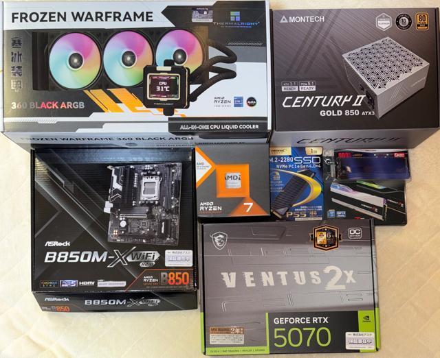 �y�������ȊO�V�i�z�Q�[�~���OPC Ryzen7 7800X3D RXTX5070 SSD1TB ������32GB 850W �� PC�{��/���Ӌ@��� 