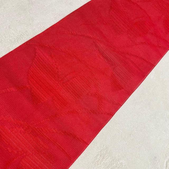 未仕立て 名古屋帯 夏帯 絽 蝶柄 帯地 赤 未使用 < 女性ファッション 未仕立て 名古屋帯 夏帯 絽 蝶柄 帯地 赤 未使用 < 女性ファッションの