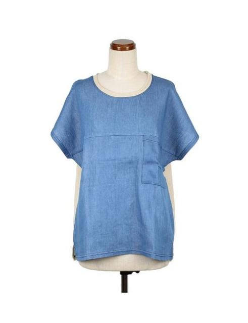 ゆったりナチュラル。シャンブレー×ミニ裏毛プルオーバー < 女性ファッション  ゆったりナチュラル。シャンブレー×ミニ裏毛プルオーバー  < 女性ファッションの