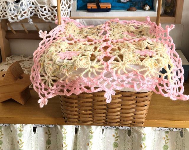 ハンドメイド♪ 手編みバスケットカバー  ピンク < ペット/手芸/園芸  ハンドメイド♪ 手編みバスケットカバー  ピンク < ペット/手芸/園芸の