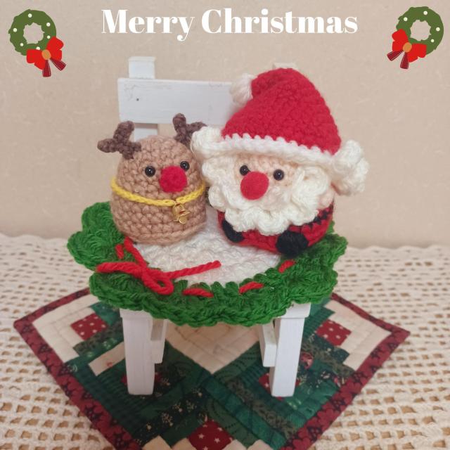 Hand made@@Merry ChristmasT^ƃgiJC@hC[t݂   ybg/|/| 