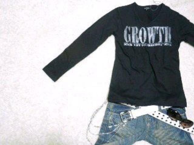 悪羅悪羅.オラオラ.お兄♪VネックプリントロンT ブラック×シルバー M < 男性ファッション 悪羅悪羅.オラオラ.お兄♪VネックプリントロンT ブラック×シルバー M < 男性ファッションの