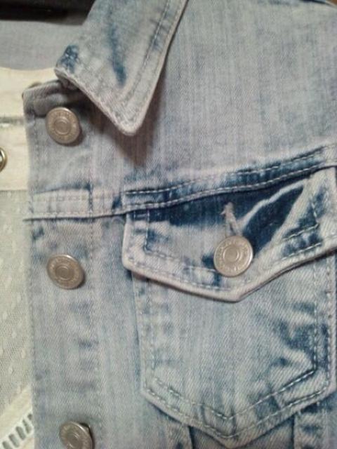 淡いウォッシュブルー長袖ジージャンステンカラー韓国製S7号 < 女性ファッション  淡いウォッシュブルー長袖ジージャンステンカラー韓国製S7号 < 女性ファッションの