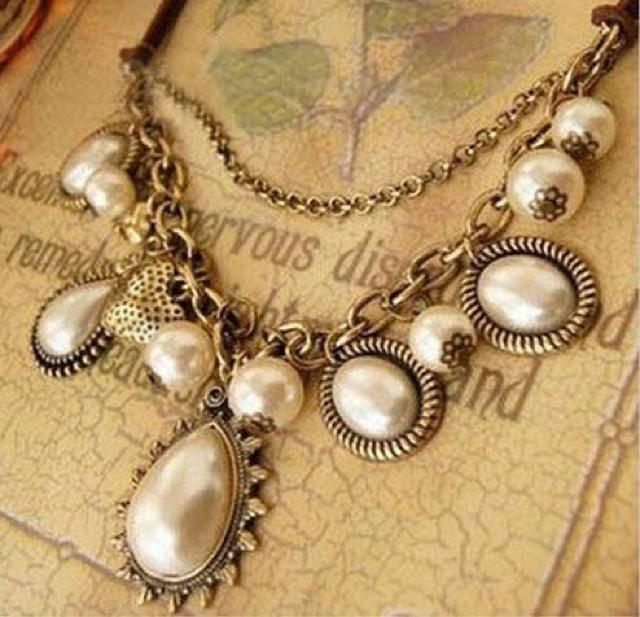新品summoningゴスロリ姫系アンティーク調mixパールネックレス < 女性アクセサリー/時計  新品summoningゴスロリ姫系アンティーク調mixパールネックレス < 女性アクセサリー/時計の