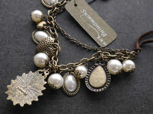 新品summoningゴスロリ姫系アンティーク調mixパールネックレス < 女性アクセサリー/時計  新品summoningゴスロリ姫系アンティーク調mixパールネックレス < 女性アクセサリー/時計の