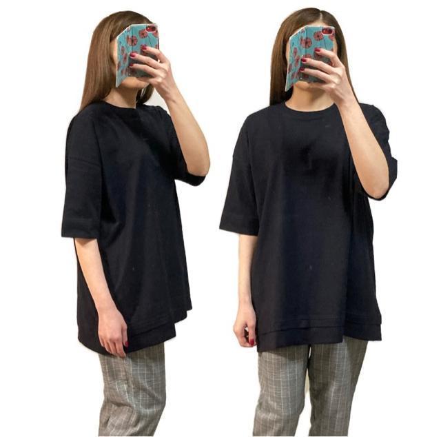 グリーンパークスchocolraffine◎裾リブBIGプルオーバー◎バックスリットTシャツ(F)ネイビー新品 < ブランド グリーンパークスchocolraffine◎裾リブBIGプルオーバー◎バックスリットTシャツ(F)ネイビー新品 < ブランドの