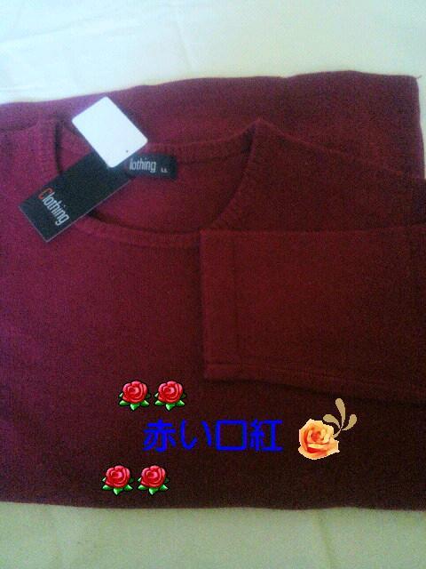 LL〜*大きいsizeプレーン丸襟セーターレッド < 女性ファッション  LL〜*大きいsizeプレーン丸襟セーターレッド < 女性ファッションの