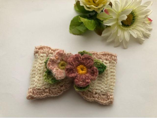 ハンドメイド バレッタ 大きめ リボン ふんわりモヘアのお花♪ < 女性ファッション  ハンドメイド バレッタ 大きめ リボン ふんわりモヘアのお花♪  < 女性ファッションの