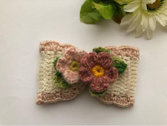 ハンドメイド バレッタ 大きめ リボン ふんわりモヘアのお花♪ < 女性ファッション  ハンドメイド バレッタ 大きめ リボン ふんわりモヘアのお花♪ < 女性ファッションの