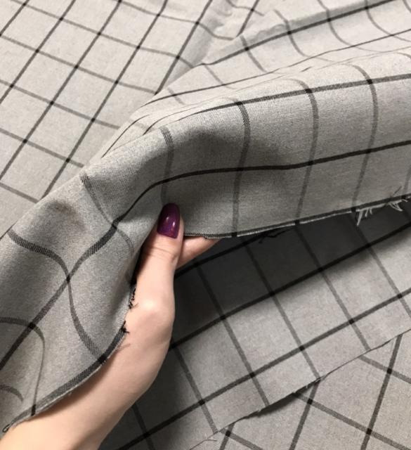 ジャケットパンツ厚手生地〓グレーのグラフチェック(127×205) < ペット/手芸/園芸 ジャケットパンツ厚手生地〓グレーのグラフチェック(127×205) < ペット/手芸/園芸の