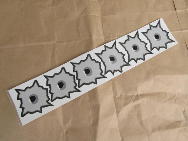 ●6連発 大口径 !弾痕! 撃たれちゃいました! 超リアル !ステッカーB! < 自動車/バイク ●6連発 大口径 !弾痕! 撃たれちゃいました! 超リアル !ステッカーB! < 自動車/バイク