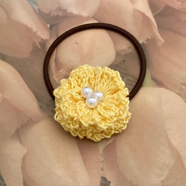 ハンドメイド♪レース編みお花モチーフのヘアゴム < 女性ファッション  ハンドメイド♪レース編みお花モチーフのヘアゴム  < 女性ファッションの