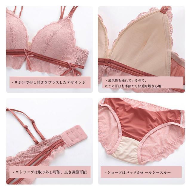 送料無料 新品 ブラジャーショーツセットノンワイヤー下着 < 女性ファッション  送料無料 新品 ブラジャーショーツセットノンワイヤー下着 < 女性ファッションの