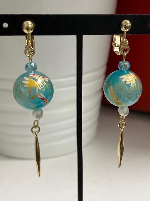 ハンドメイド 風鈴風 イヤリング トンボ < 女性ファッション  ハンドメイド 風鈴風 イヤリング トンボ < 女性ファッションの