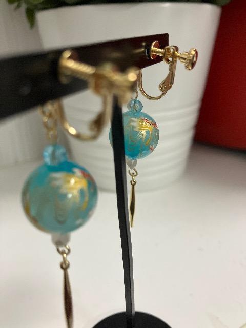 ハンドメイド 風鈴風 イヤリング トンボ < 女性ファッション  ハンドメイド 風鈴風 イヤリング トンボ < 女性ファッションの