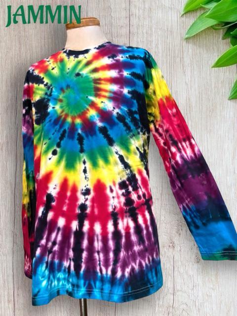 タイダイロンT カラフル サイケ ヒッピー エスニック アジアン < 男性ファッション  タイダイロンT カラフル サイケ ヒッピー エスニック アジアン < 男性ファッションの