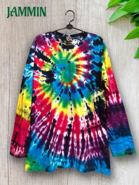 タイダイロンT カラフル サイケ ヒッピー エスニック アジアン < 男性ファッション  タイダイロンT カラフル サイケ ヒッピー エスニック アジアン < 男性ファッションの