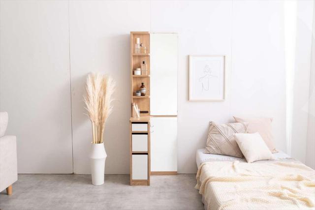 【送料無料】Elena 収納付全身姿見ドレッサー 鏡 コーナー コンセント付き 棚 収納 < インテリア/ライフ 【送料無料】Elena 収納付全身姿見ドレッサー 鏡 コーナー コンセント付き 棚 収納 < インテリア/ライフの