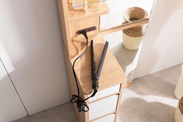 【送料無料】Elena 収納付全身姿見ドレッサー 鏡 コーナー コンセント付き 棚 収納 < インテリア/ライフ 【送料無料】Elena 収納付全身姿見ドレッサー 鏡 コーナー コンセント付き 棚 収納 < インテリア/ライフの