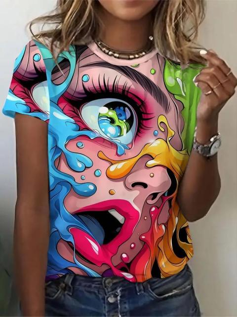 超お買い得890円★女性の活力あるフリードアートフェイスタイム - カラフル、軽く伸びる素材 USAサイズM(日本サイズL相当) < 女性ファッション  超お買い得890円★女性の活力あるフリードアートフェイスタイム - カラフル、軽く伸びる素材 USAサイズM(日本サイズL相当)  < 女性ファッションの