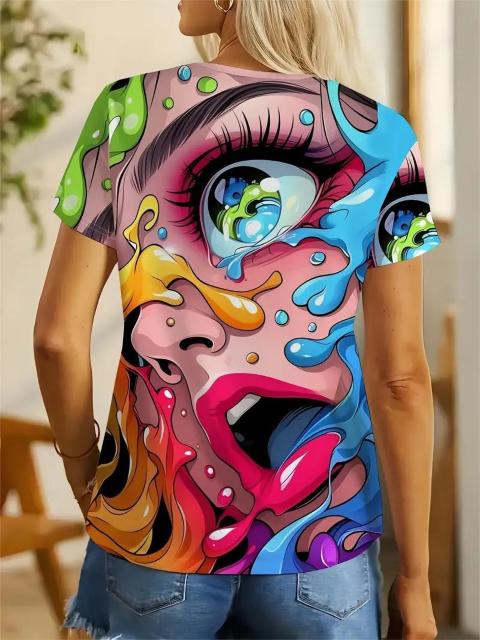 超お買い得890円★女性の活力あるフリードアートフェイスタイム - カラフル、軽く伸びる素材 USAサイズM(日本サイズL相当) < 女性ファッション  超お買い得890円★女性の活力あるフリードアートフェイスタイム - カラフル、軽く伸びる素材 USAサイズM(日本サイズL相当) < 女性ファッションの