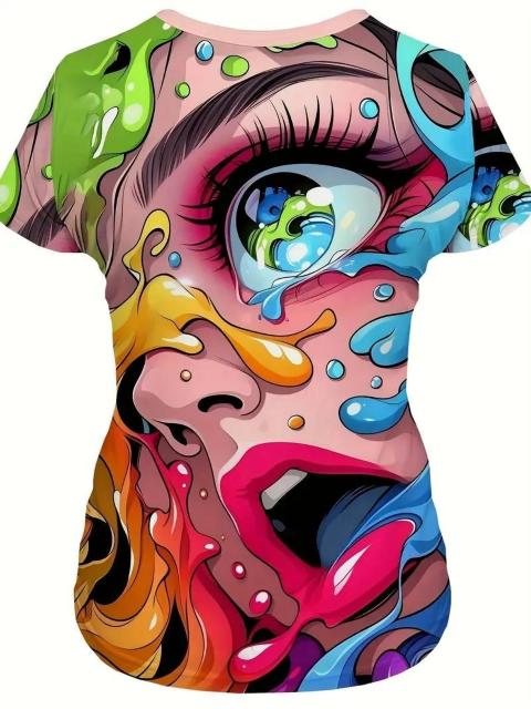 超お買い得890円★女性の活力あるフリードアートフェイスタイム - カラフル、軽く伸びる素材 USAサイズM(日本サイズL相当) < 女性ファッション  超お買い得890円★女性の活力あるフリードアートフェイスタイム - カラフル、軽く伸びる素材 USAサイズM(日本サイズL相当) < 女性ファッションの