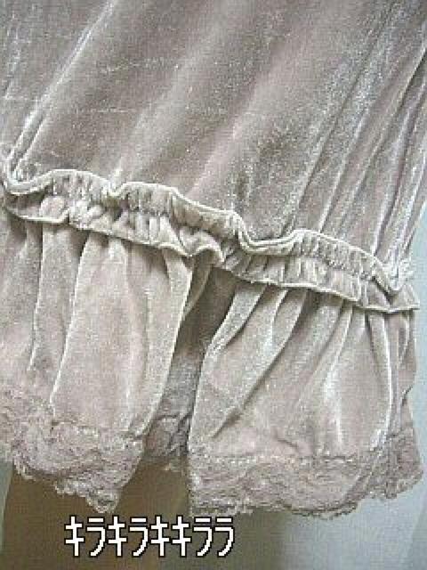 《New》セレブ*エレガント★リボン&レース・ベロアドレス<ベージュL> < 女性ファッション 《New》セレブ*エレガント★リボン&レース・ベロアドレス<ベージュL> < 女性ファッションの