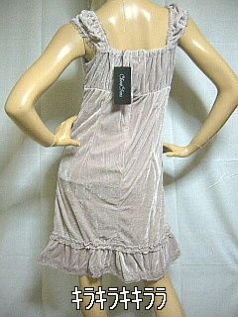 《New》セレブ*エレガント★リボン&レース・ベロアドレス<ベージュL> < 女性ファッション 《New》セレブ*エレガント★リボン&レース・ベロアドレス<ベージュL> < 女性ファッションの