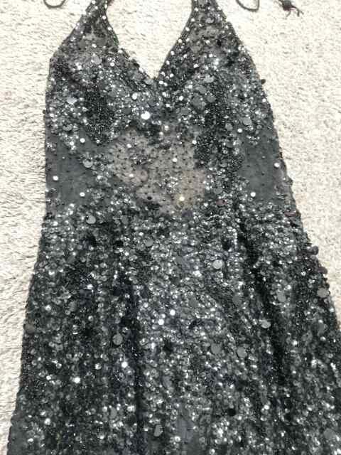 JEANMACLEAN黒高級シースルービーズビジューロングドレス < 女性ファッション  JEANMACLEAN黒高級シースルービーズビジューロングドレス < 女性ファッションの