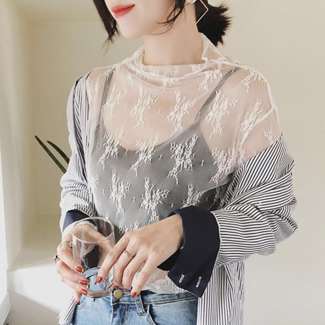 送料無料 新品 レース チュール トップス レディース ハイネック レースインナー シースルー < 女性ファッション  送料無料 新品 レース チュール トップス レディース ハイネック レースインナー シースルー < 女性ファッションの